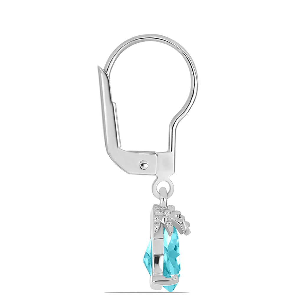 Strieborné Náušnice s Paraiba Kremeňom