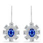 Strieborné Náušnice s Austrálskym Modrým Zafírom a Bielym Topásom