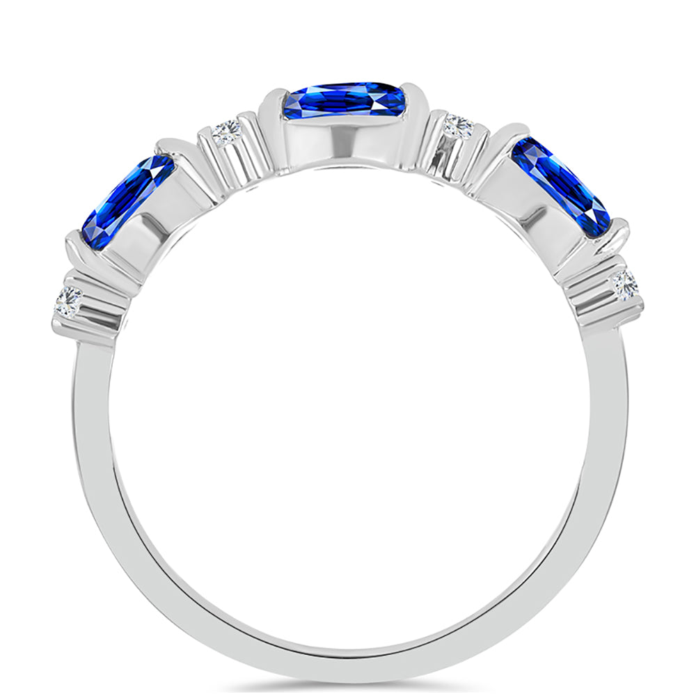 Strieborný Prsteň s Austrálskym Modrým Zafírom a Bielym Topásom