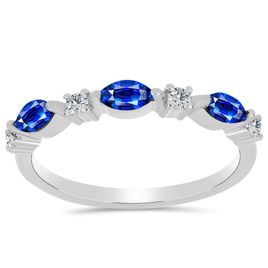 Strieborný Prsteň s Austrálskym Modrým Zafírom a Bielym Topásom