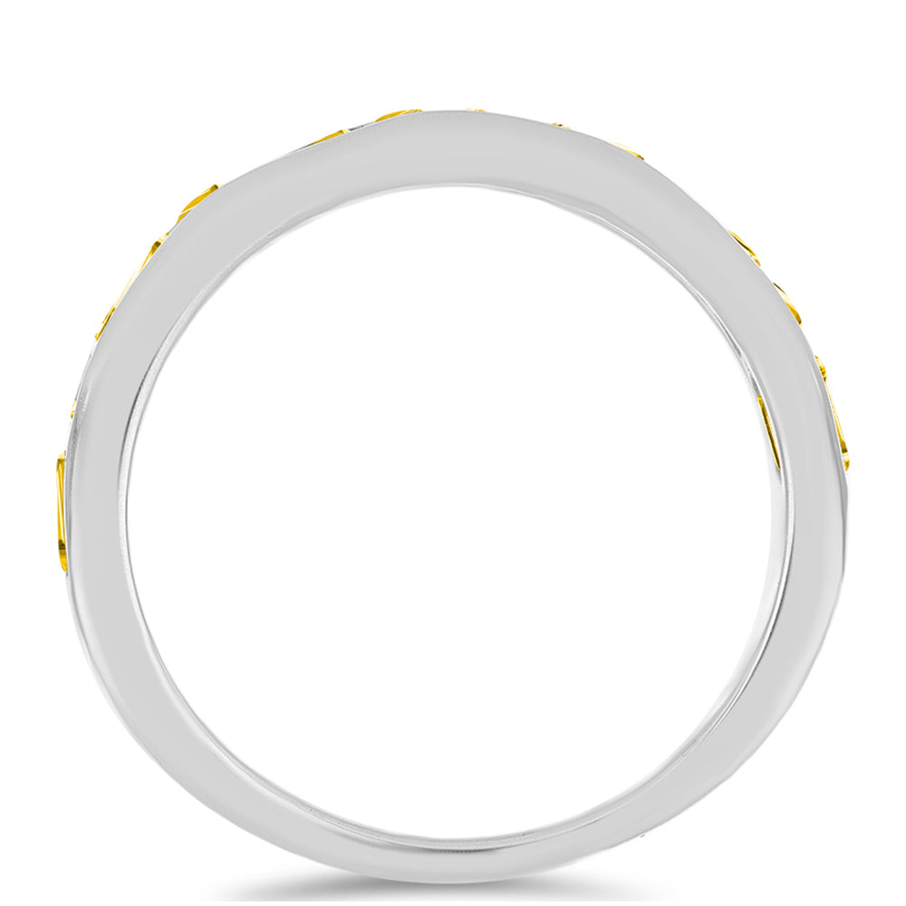 Strieborný Prsteň s Uralským Citrínom a Bielym Topásom