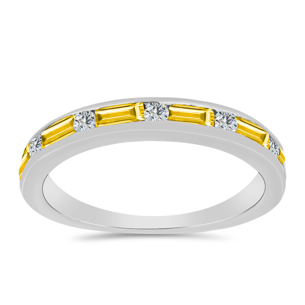 Strieborný Prsteň s Uralským Citrínom a Bielym Topásom 1 