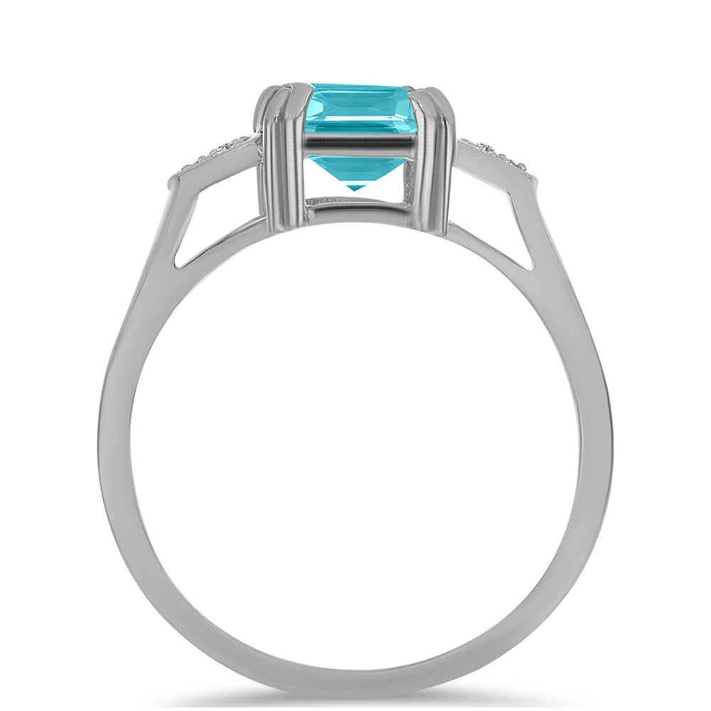 Strieborný Prsteň s Paraiba Kremeňom a Bielym Topásom 2 