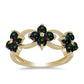 Pozlátený Strieborný Prsteň s Polnočne Čiernym Etiópskym Opálom z Lega Dembi