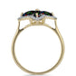 Pozlátený Strieborný Prsteň s Polnočne Čiernym Etiópskym Opálom z Lega Dembi a Bielym Topásom