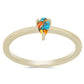 Pozlátený Strieborný Prsteň s Ustricovým Tyrkysom