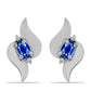 Strieborné Náušnice s Austrálskym Modrým Zafírom a Bielym Topásom