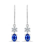 Strieborné Náušnice s Austrálskym Modrým Zafírom a Bielym Topásom