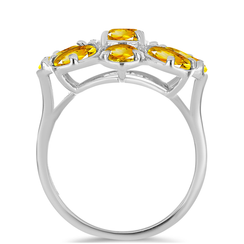 Strieborný Prsteň s Uralským Citrínom