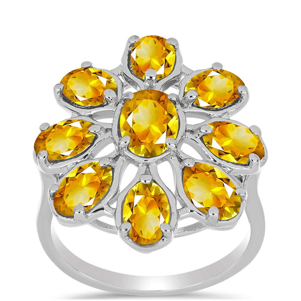 Strieborný Prsteň s Uralským Citrínom