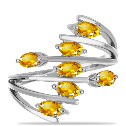 Strieborný Prsteň s Uralským Citrínom