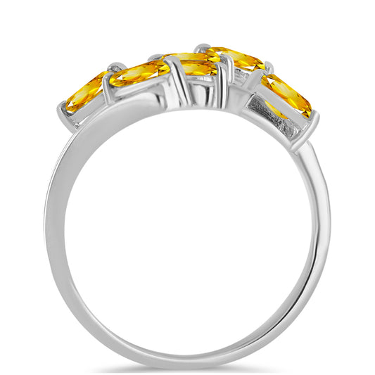 Strieborný Prsteň s Uralským Citrínom