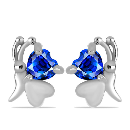 Strieborné Náušnice s Austrálskym Modrým Zafírom
