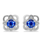 Strieborné Náušnice s Austrálskym Modrým Zafírom a Bielym Topásom