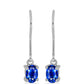 Strieborné Náušnice s Austrálskym Modrým Zafírom
