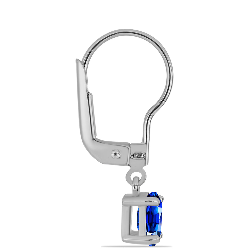 Strieborné Náušnice s Austrálskym Modrým Zafírom 2 