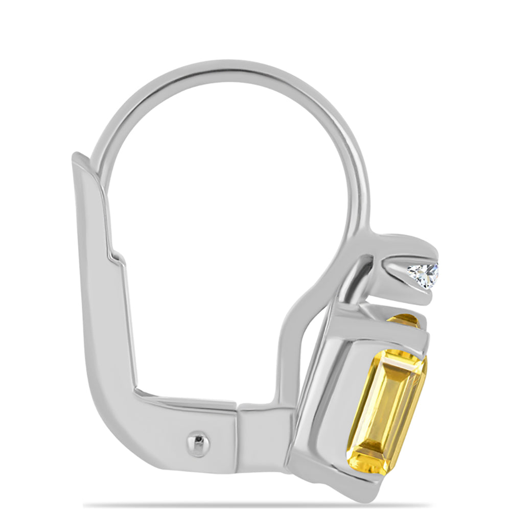 Strieborné Náušnice s Uralským Citrínom a Bielym Topásom 2 