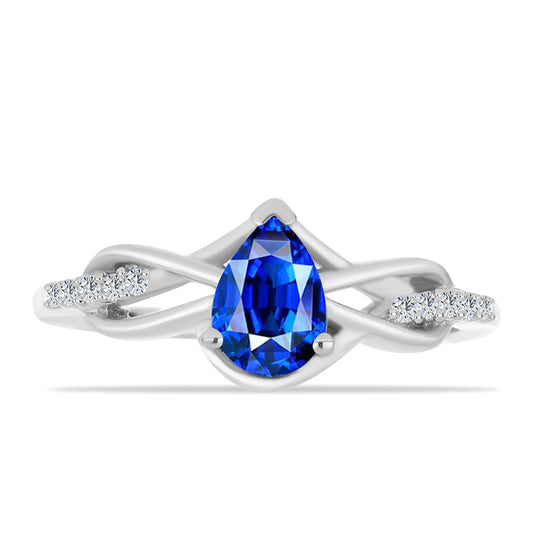 Strieborný Prsteň s Austrálskym Modrým Zafírom a Bielym Topásom