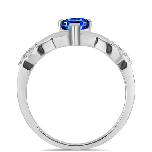 Strieborný Prsteň s Austrálskym Modrým Zafírom a Bielym Topásom