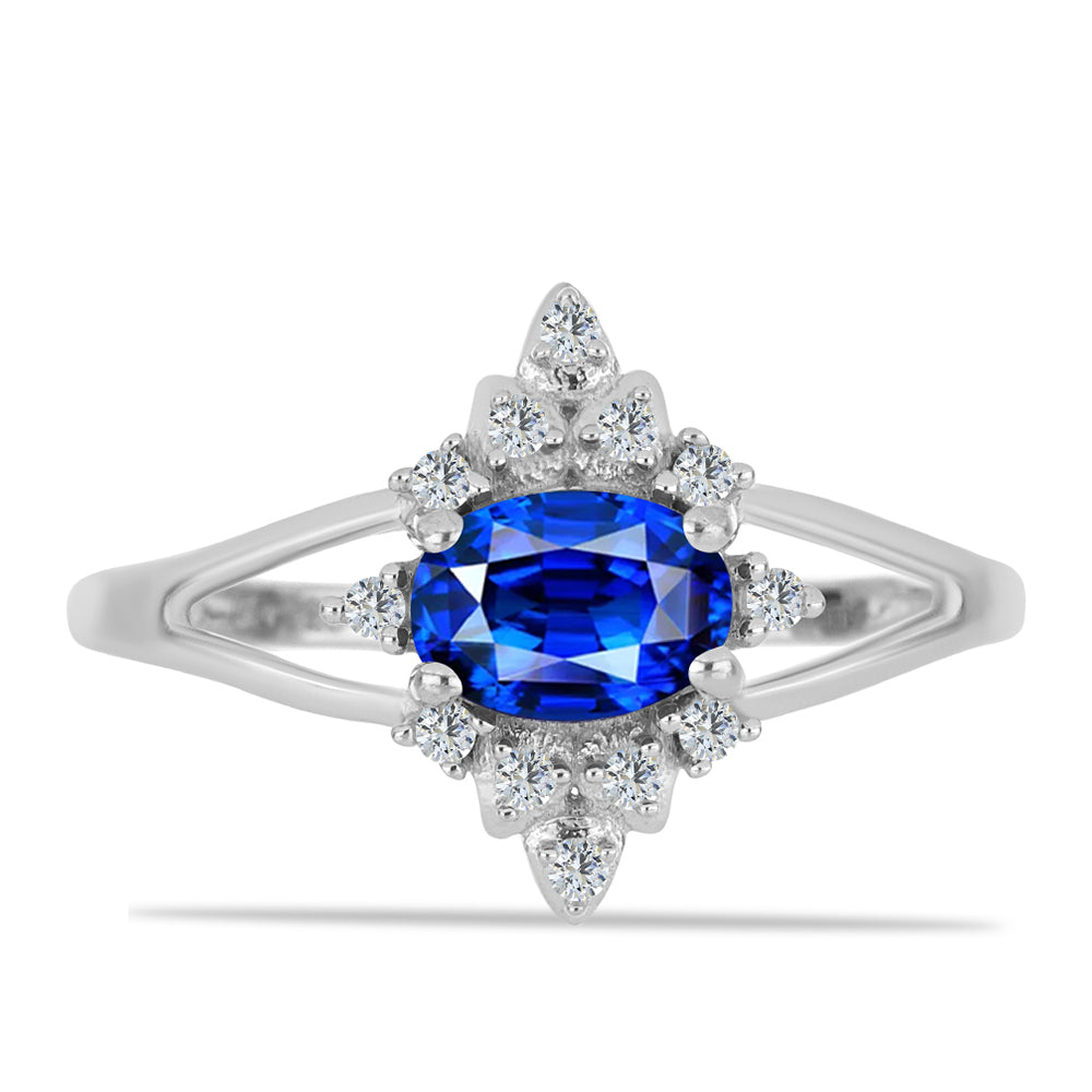 Strieborný Prsteň s Austrálskym Modrým Zafírom a Bielym Topásom 1 