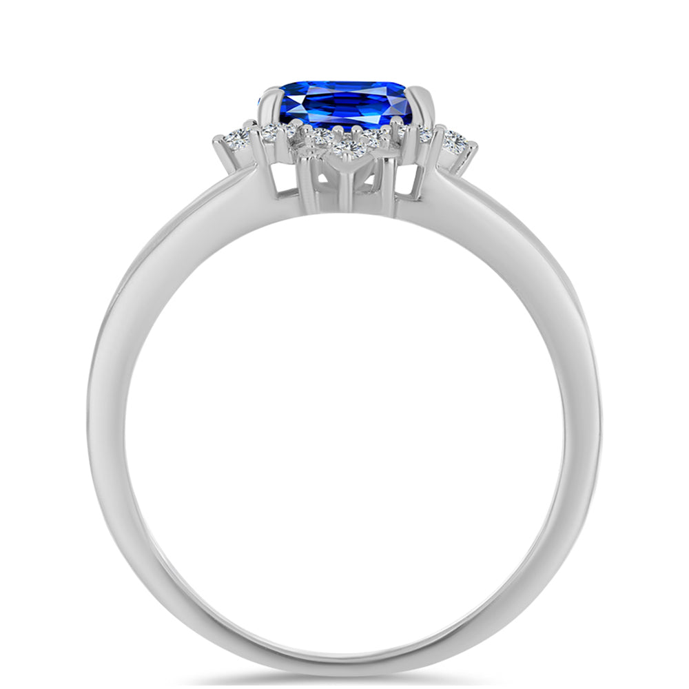 Strieborný Prsteň s Austrálskym Modrým Zafírom a Bielym Topásom 2 