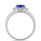 Strieborný Prsteň s Austrálskym Modrým Zafírom a Bielym Topásom