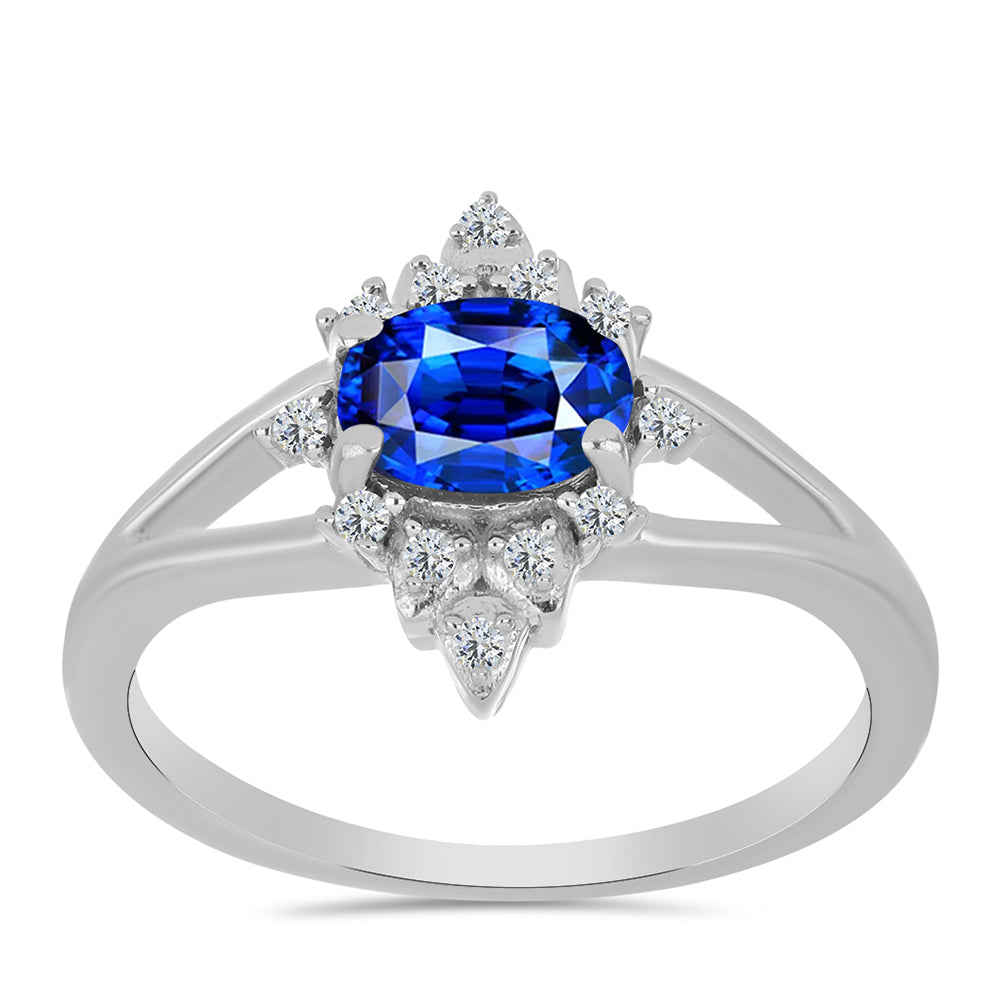 Strieborný Prsteň s Austrálskym Modrým Zafírom a Bielym Topásom 3 