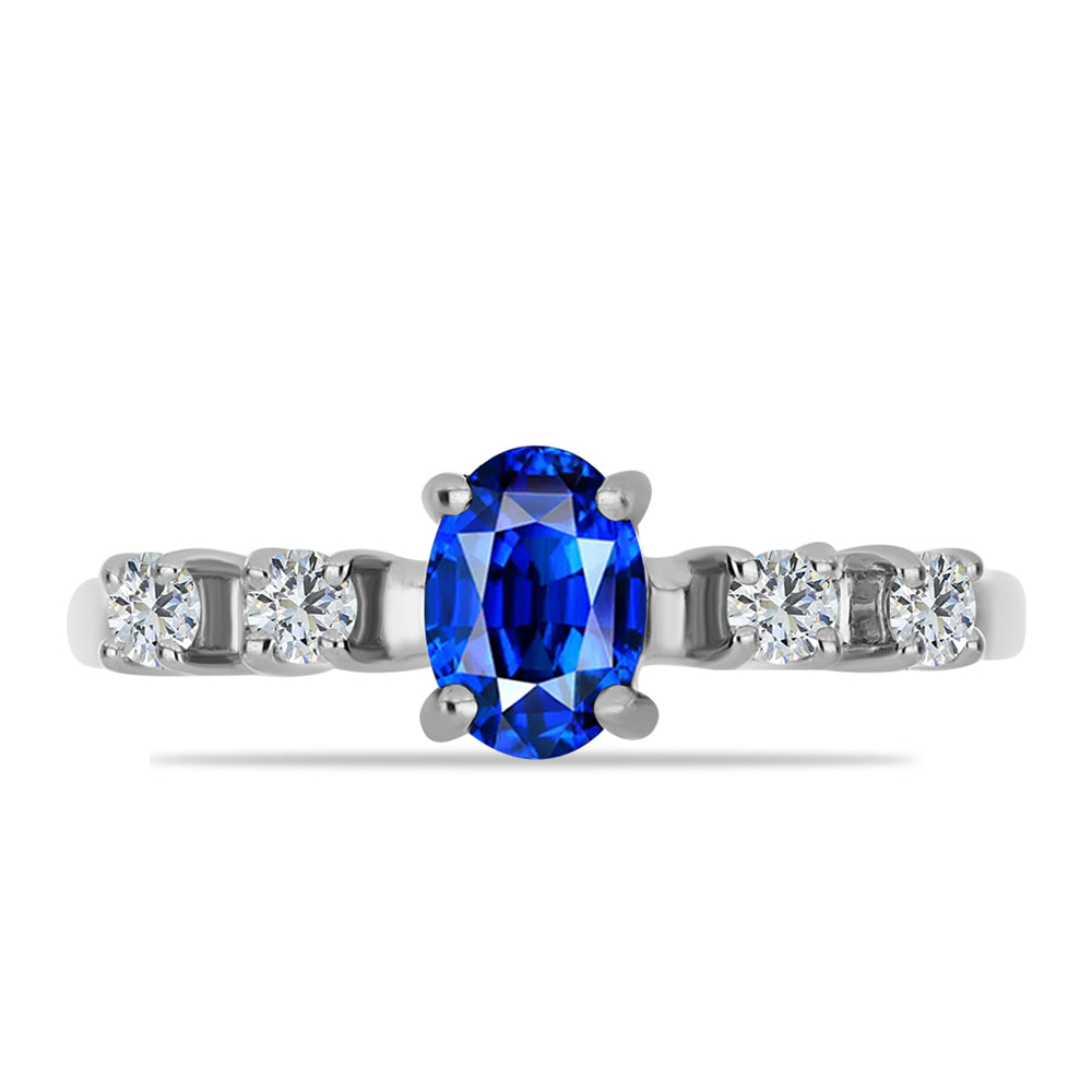 Strieborný Prsteň s Austrálskym Modrým Zafírom a Bielym Topásom 1 