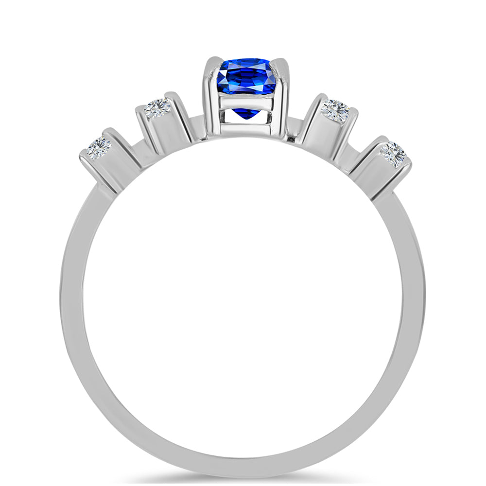 Strieborný Prsteň s Austrálskym Modrým Zafírom a Bielym Topásom