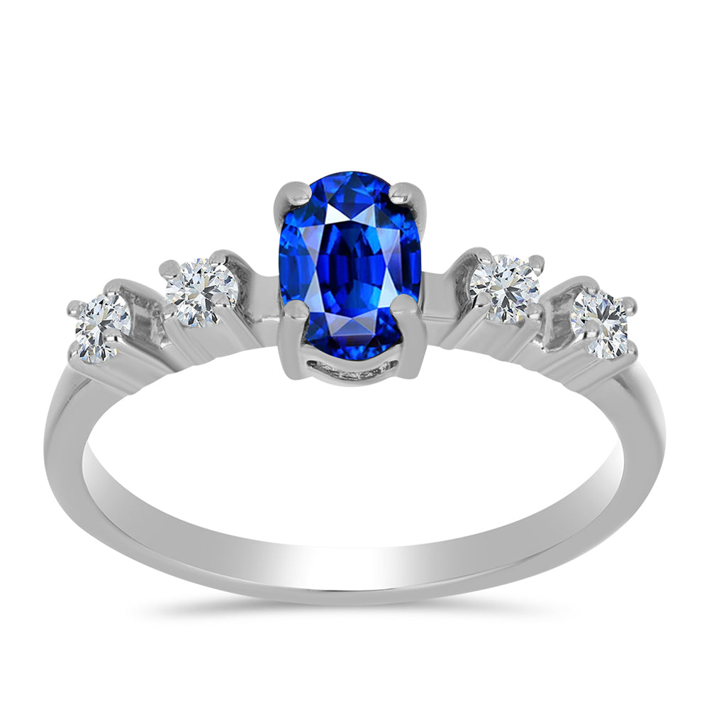 Strieborný Prsteň s Austrálskym Modrým Zafírom a Bielym Topásom 3 