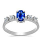 Strieborný Prsteň s Austrálskym Modrým Zafírom a Bielym Topásom