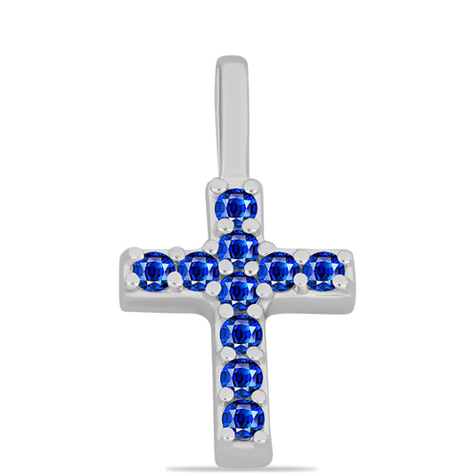 Kríž Strieborný Prívesok s Austrálskym Modrým Zafírom