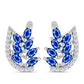 Strieborné Náušnice s Austrálskym Modrým Zafírom a Bielym Topásom