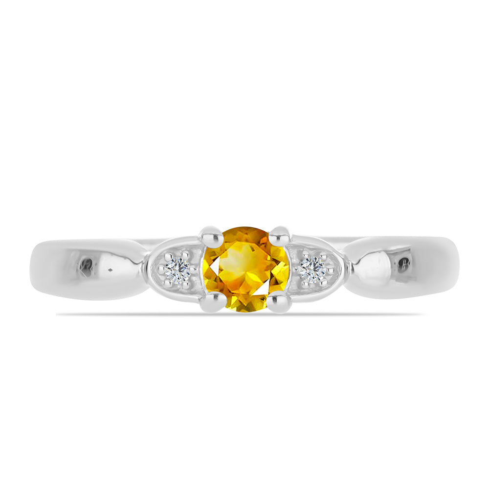 Strieborný Prsteň s Uralským Citrínom a Bielym Topásom 1 