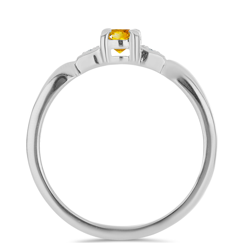 Strieborný Prsteň s Uralským Citrínom a Bielym Topásom
