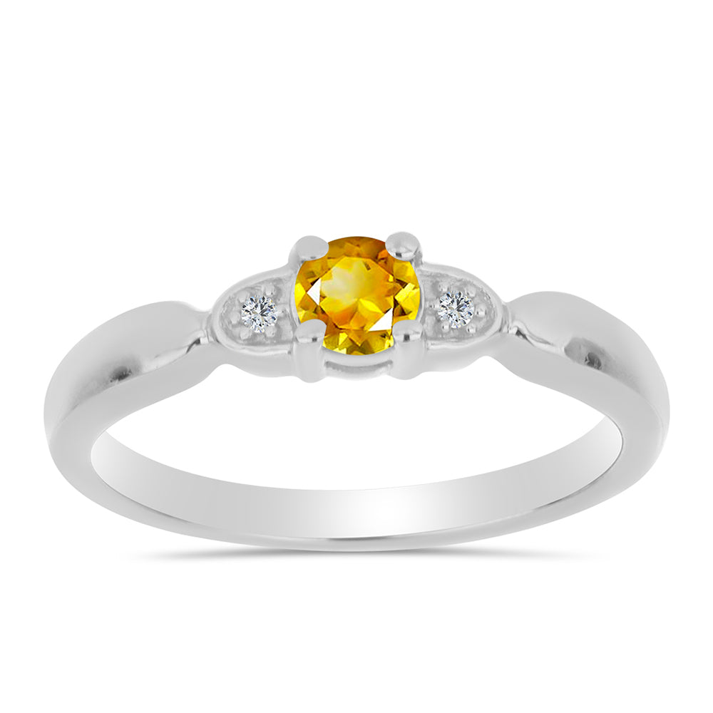 Strieborný Prsteň s Uralským Citrínom a Bielym Topásom