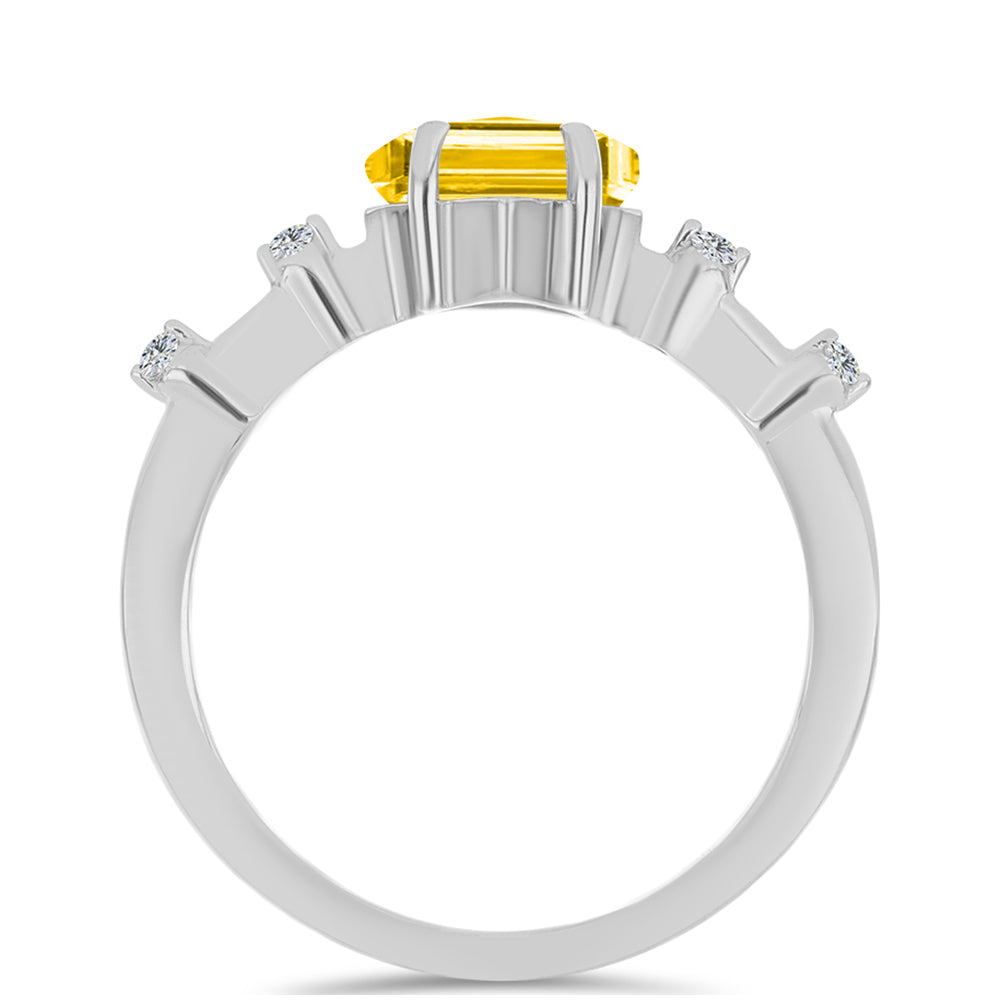 Strieborný Prsteň s Uralským Citrínom a Bielym Topásom 2 