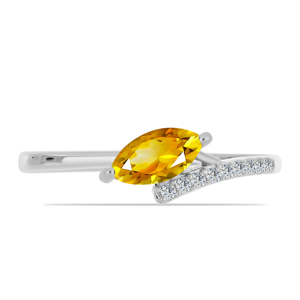 Strieborný Prsteň s Uralským Citrínom a Bielym Topásom 2 