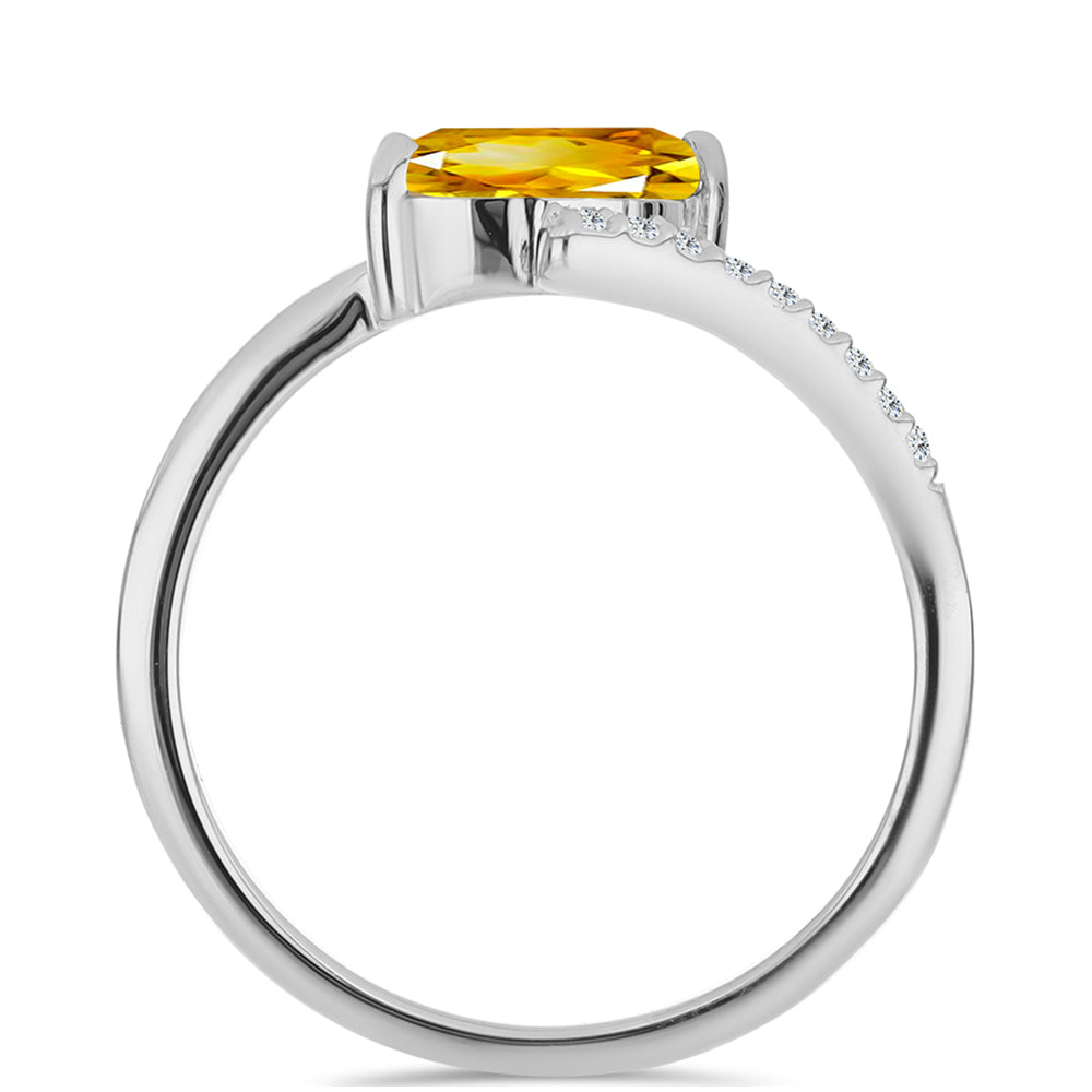 Strieborný Prsteň s Uralským Citrínom a Bielym Topásom