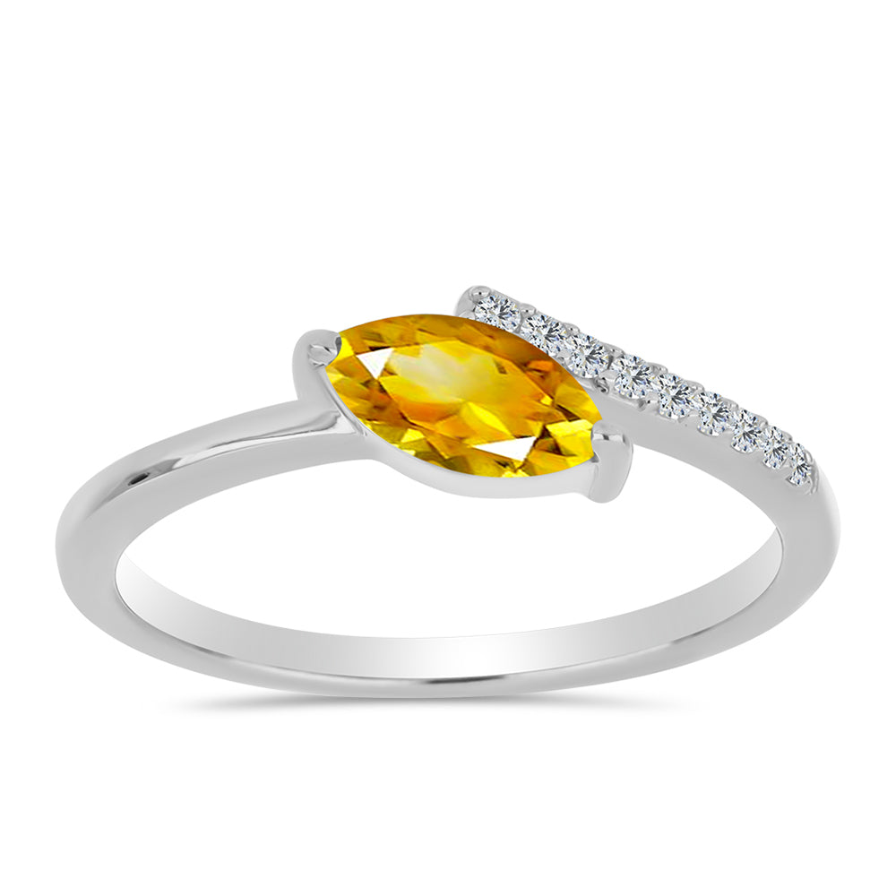 Strieborný Prsteň s Uralským Citrínom a Bielym Topásom 1 