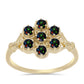 Pozlátený Strieborný Prsteň s Polnočne Čiernym Etiópskym Opálom z Lega Dembi