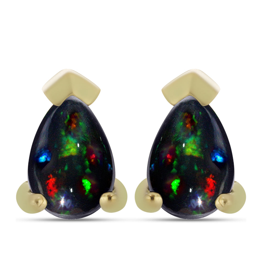 Pozlátené Strieborné Sada s Polnočne Čiernym Etiópskym Opálom z Lega Dembi ( Náušnice+Prsteň ) 2 