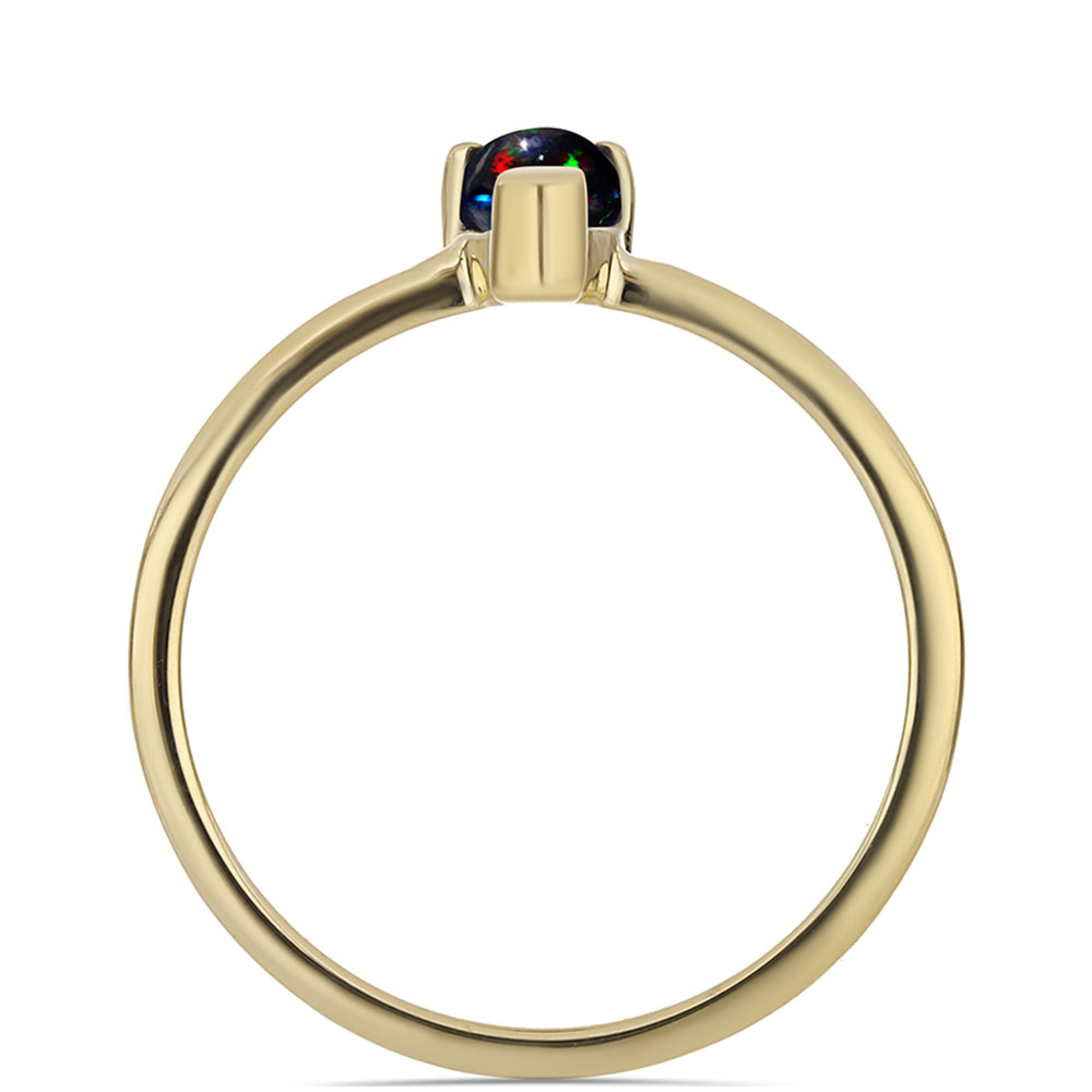 Pozlátené Strieborné Sada s Polnočne Čiernym Etiópskym Opálom z Lega Dembi ( Náušnice+Prsteň ) 5 