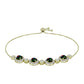 Pozlátený Strieborný Náramok s Polnočne Čiernym Etiópskym Opálom z Lega Dembi a Bielym Topásom
