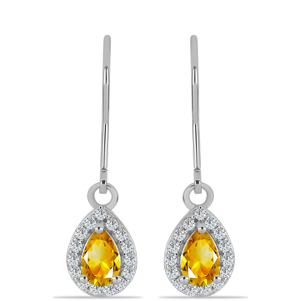 Strieborné Náušnice s Uralským Citrínom a Bielym Topásom 1 