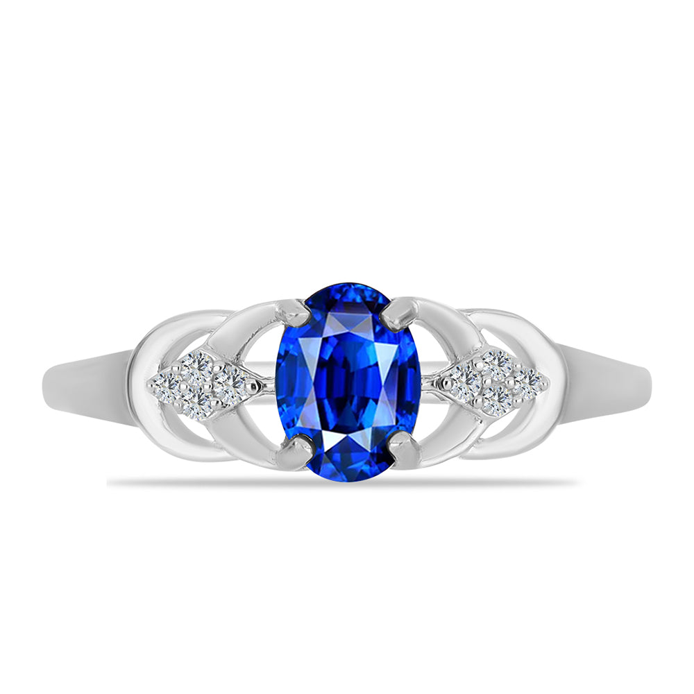Strieborný Prsteň s Austrálskym Modrým Zafírom a Bielym Topásom