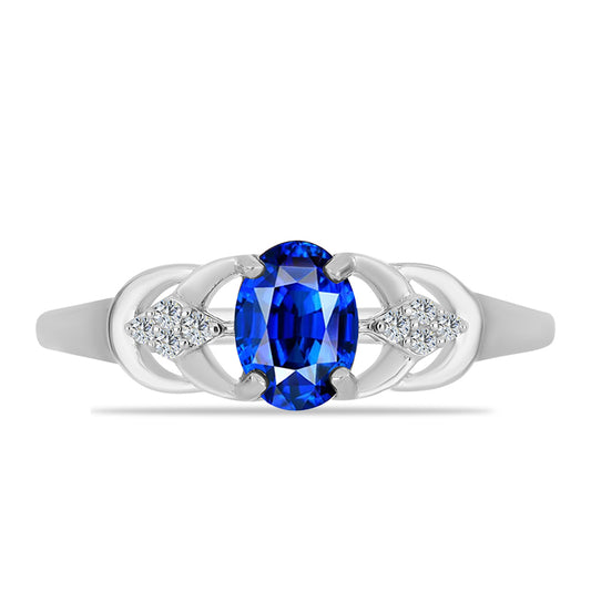Strieborný Prsteň s Austrálskym Modrým Zafírom a Bielym Topásom