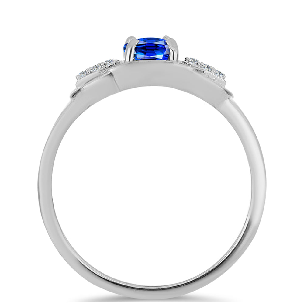 Strieborný Prsteň s Austrálskym Modrým Zafírom a Bielym Topásom 2 
