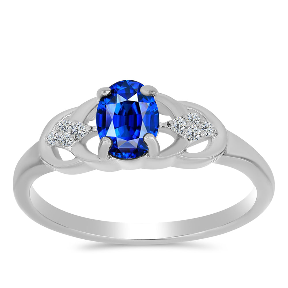 Strieborný Prsteň s Austrálskym Modrým Zafírom a Bielym Topásom 3 