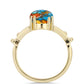 Pozlátený Strieborný Prsteň s Ustricovým Tyrkysom